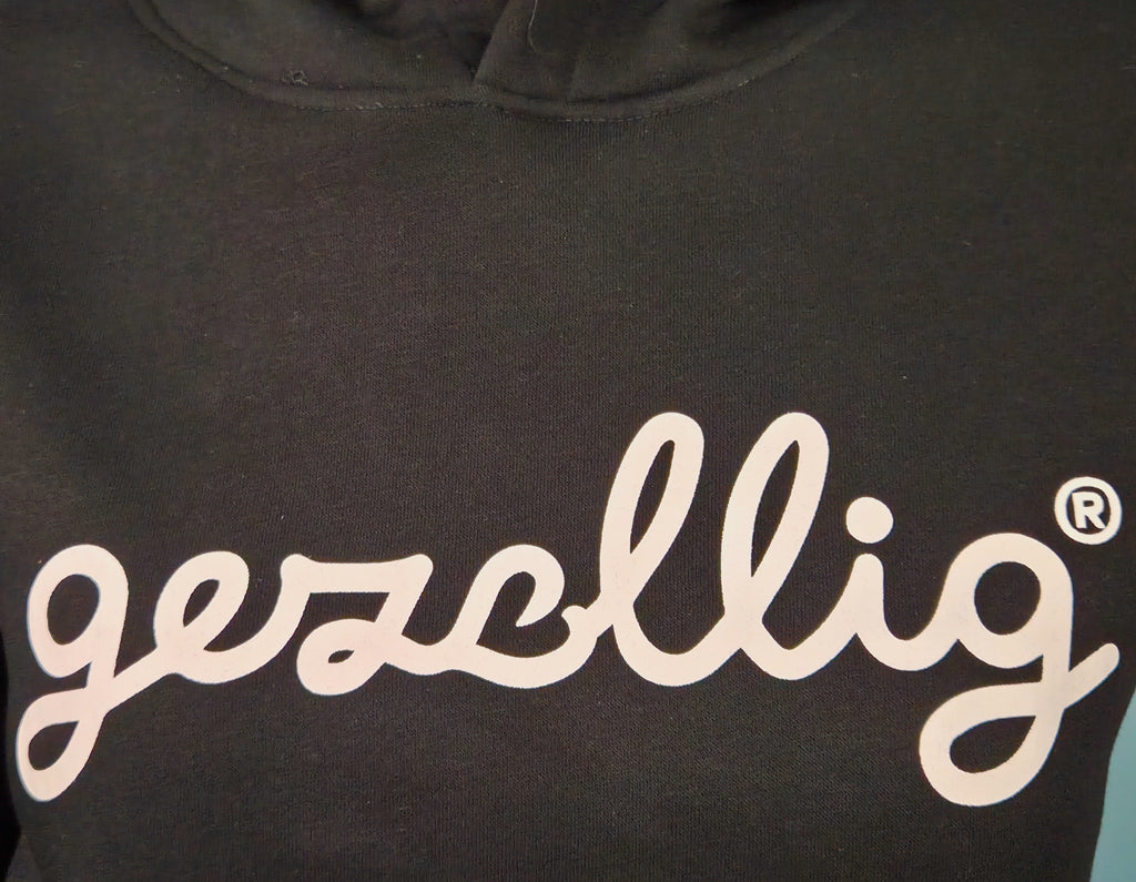 Black Hoodie with GEZELLIG in Off-White Print