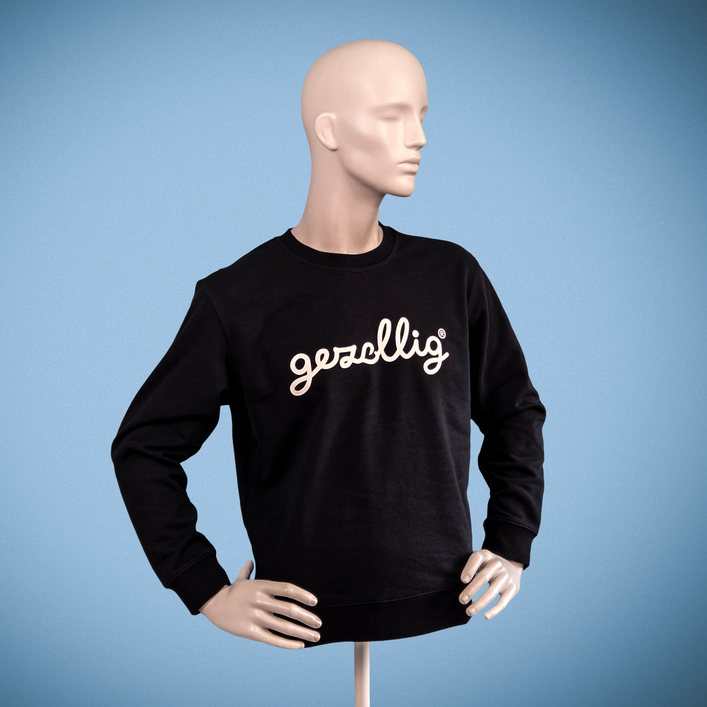 Black Sweater with GEZELLIG in Off-White