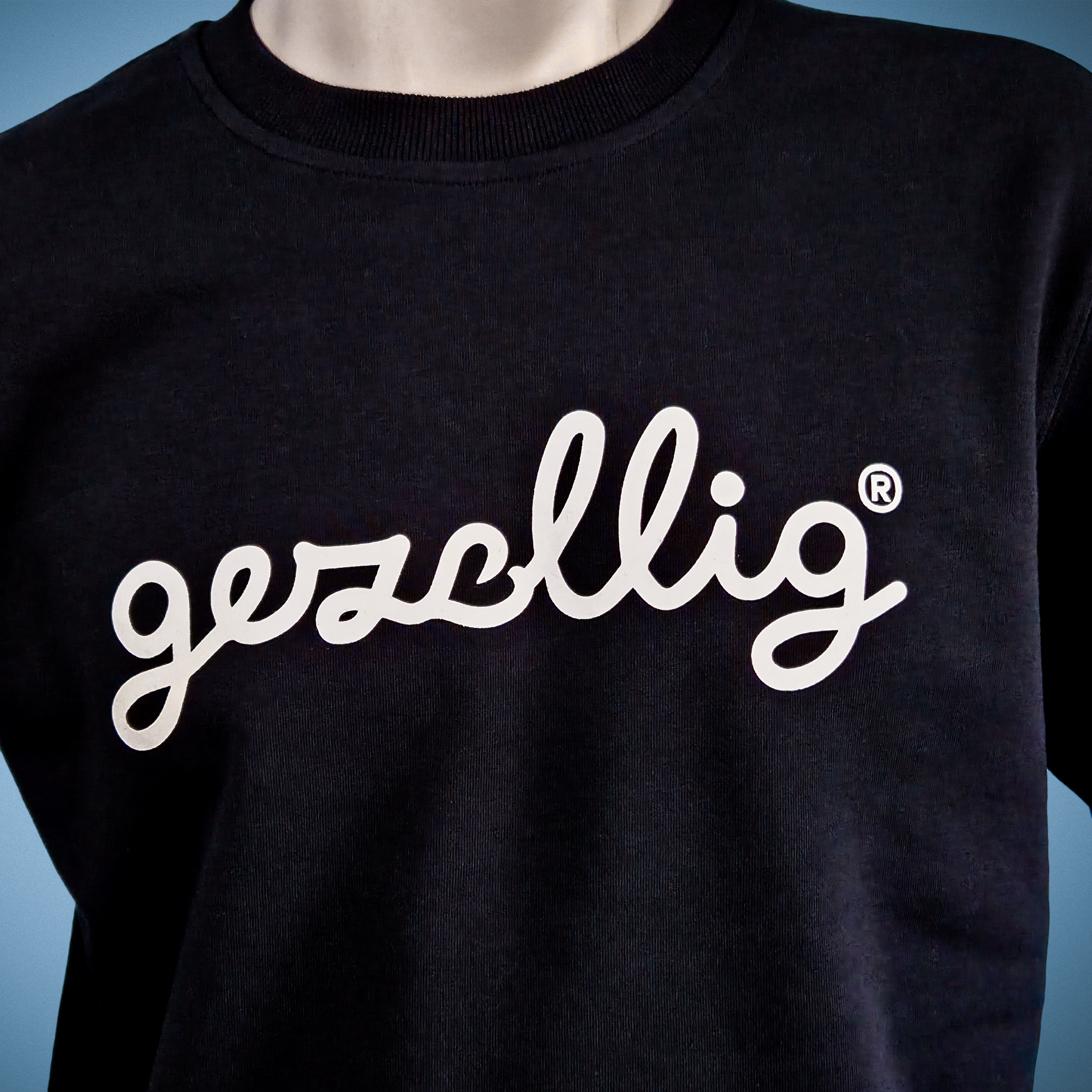 Black Sweater with GEZELLIG in Off-White