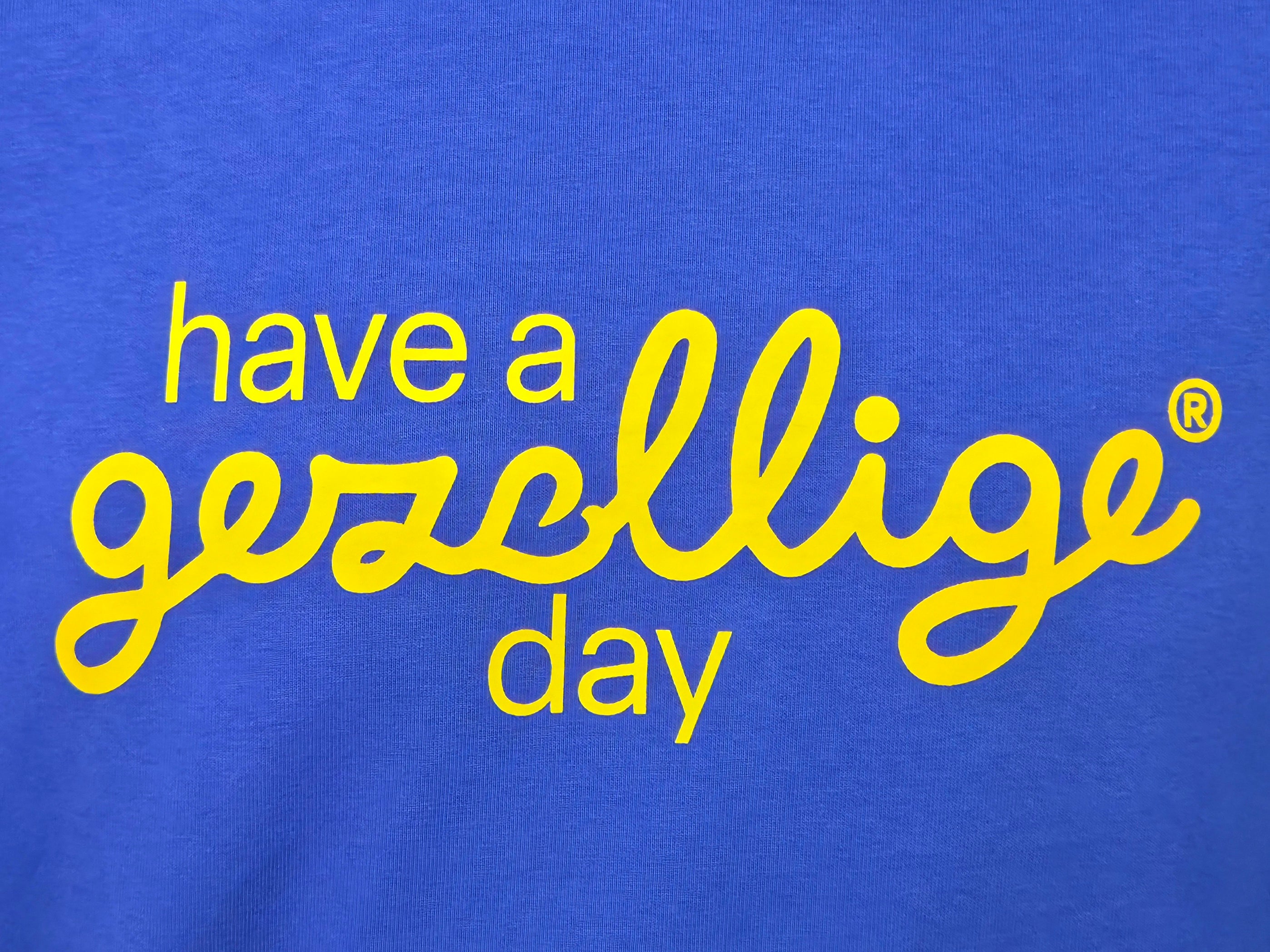 Blue Sweater HAVE A GEZELLIGE DAY in Yellow