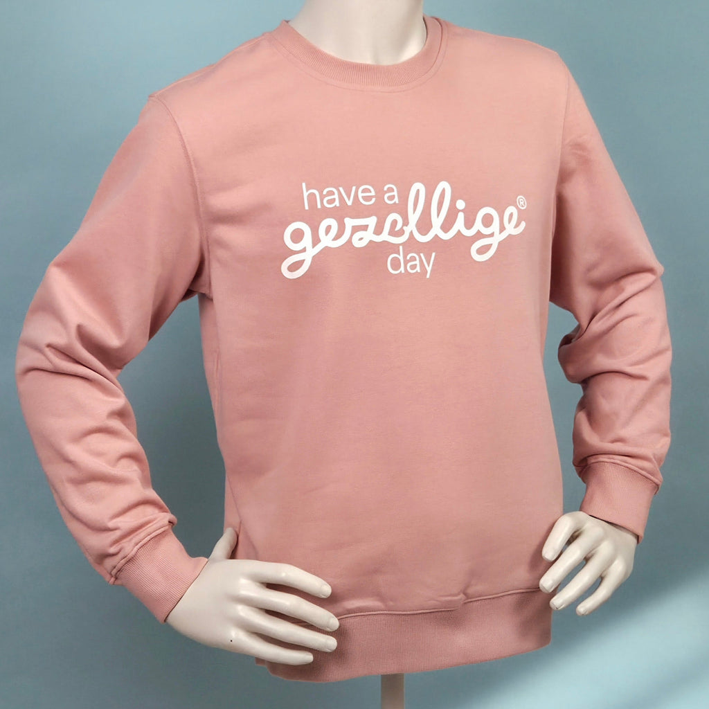 Dusty Pink Sweater HAVE A GEZELLIGE DAY in White