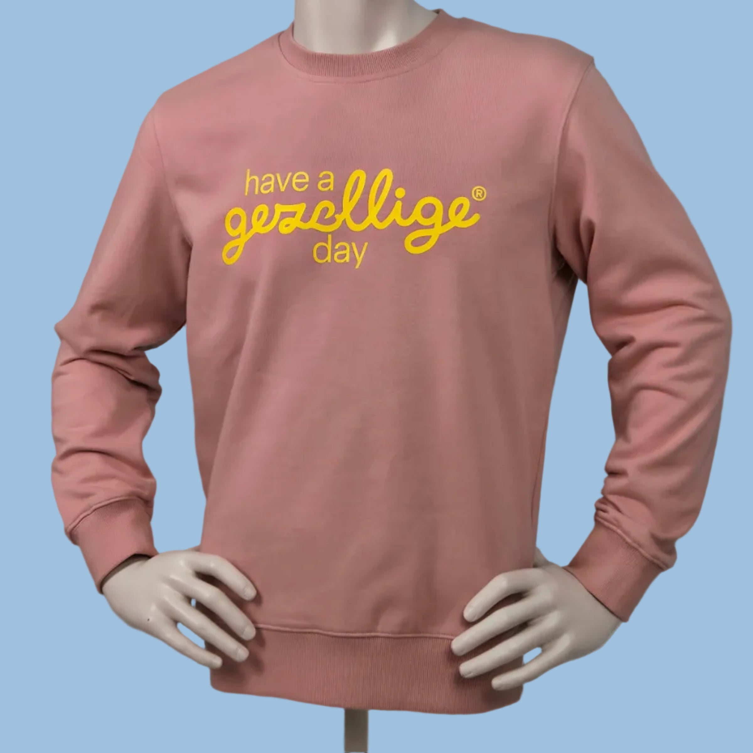 Dusty Pink Sweater HAVE A GEZELLIGE DAY in Yellow